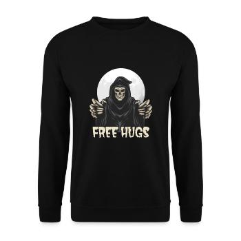Free Hugs - Unisex Sweatshirt - black - Front - Alina (178cm) & Michal (187cm)