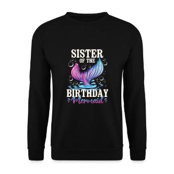 Sister Of The Birthday Girl - Unisex Pullover - Schwarz - Vorne - Alina (178cm) & Michal (187cm)