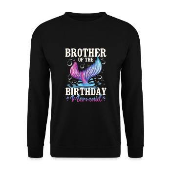 Brother Of The Birthday Girl - Unisex Pullover - Schwarz - Vorne - Alina (178cm) & Michal (187cm)