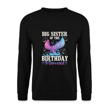 Big Sister Of The Birthday Girl - Unisex Pullover - Schwarz - Vorne - Alina (178cm) & Michal (187cm)