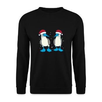 Blue-footed booby Christmas - Unisex Sweatshirt - black - Front - Alina (178cm) & Michal (187cm)