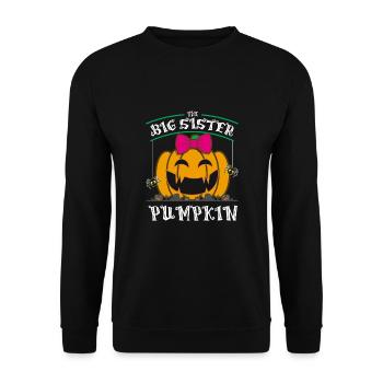 La grande sœur citrouille - Sweat-shirt Unisexe - noir - Devant - Alina (178cm) & Michal (187cm)