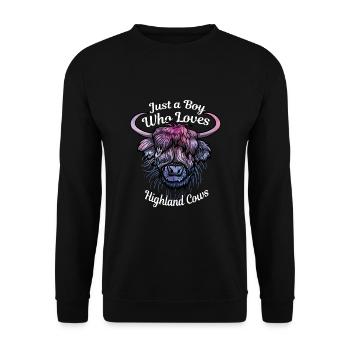 Juste un garçon qui aime les vaches des Highlands - Sweat-shirt Unisexe - noir - Devant - Alina (178cm) & Michal (187cm)
