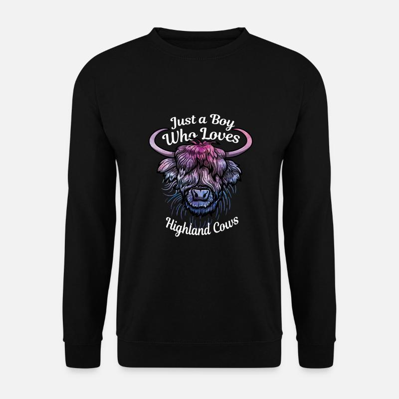Just A Boy Who Loves Highland Cows - Unisex Pullover - Schwarz