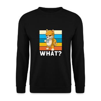 Shiba Inu Quoi - Sweat-shirt Unisexe - noir - Devant - Alina (178cm) & Michal (187cm)