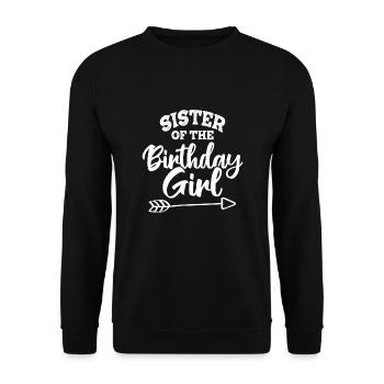 Soeur de la fille d’anniversaire - Sweat-shirt Unisexe - noir - Devant - Alina (178cm) & Michal (187cm)