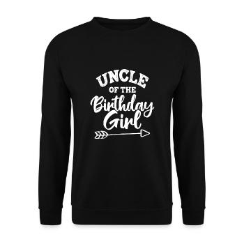 Oncle de la fille d’anniversaire - Sweat-shirt Unisexe - noir - Devant - Alina (178cm) & Michal (187cm)