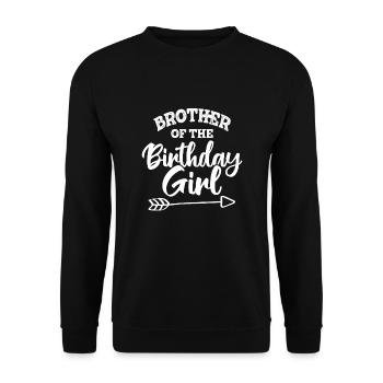 Frère de la fille d’anniversaire - Sweat-shirt Unisexe - noir - Devant - Alina (178cm) & Michal (187cm)