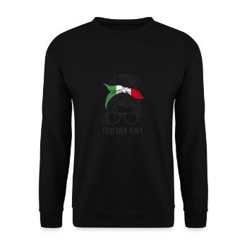 Italian Girl - Unisex Pullover - Schwarz - Vorne - Alina (178cm) & Michal (187cm)