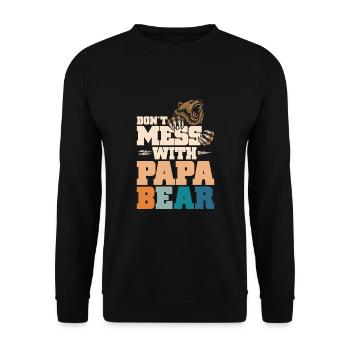 Ne plaisante pas avec Papa Bear - Sweat-shirt Unisexe - noir - Devant - Alina (178cm) & Michal (187cm)
