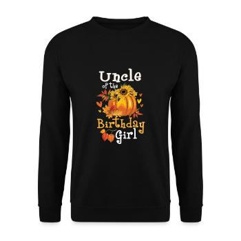 Uncle Of The Birthday Girl - Unisex Sweatshirt - black - Front - Alina (178cm) & Michal (187cm)