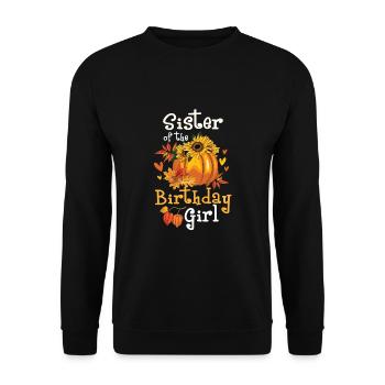 Soeur de la fille d’anniversaire - Sweat-shirt Unisexe - noir - Devant - Alina (178cm) & Michal (187cm)