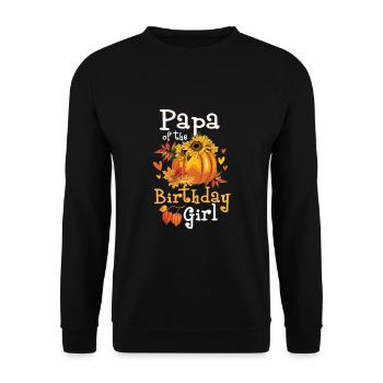 Papa De La Fille D’Anniversaire - Sweat-shirt Unisexe - noir - Devant - Alina (178cm) & Michal (187cm)