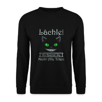 Lächle Du Kannst Sie Nicht Alle Töten - Unisex Pullover - Schwarz - Vorne - Alina (178cm) & Michal (187cm)