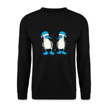 Blue-footed booby Santa hat - Unisex Sweatshirt - black - Front - Alina (178cm) & Michal (187cm)