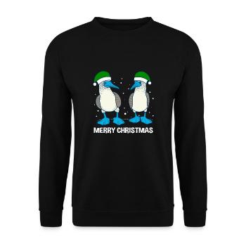 Merry Christmas - Unisex Pullover - Schwarz - Vorne - Alina (178cm) & Michal (187cm)
