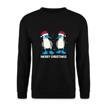 Merry Christmas - Unisex Pullover - Schwarz - Vorne - Alina (178cm) & Michal (187cm)