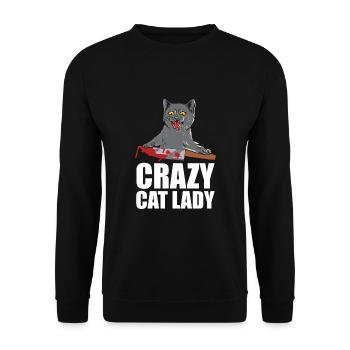 Crazy Cat Lady - Unisex Sweatshirt - black - Front - Alina (178cm) & Michal (187cm)
