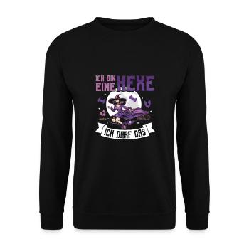 Ich Bin Eine Hexe Ich Darf Das - Unisex Pullover - Schwarz - Vorne - Alina (178cm) & Michal (187cm)