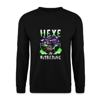 Hexe In Ausbildung - Unisex Pullover - Schwarz - Vorne - Alina (178cm) & Michal (187cm)