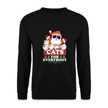 Cats For Everybody - Unisex Pullover - Schwarz - Vorne - Alina (178cm) & Michal (187cm)
