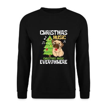 Christmas Music Everywhere - Unisex Sweatshirt - black - Front - Alina (178cm) & Michal (187cm)