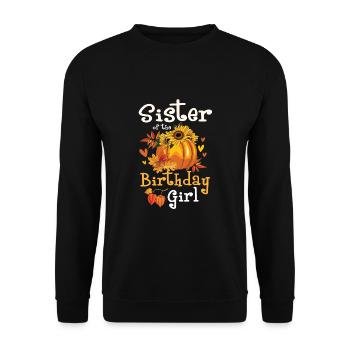 Soeur de la fille d’anniversaire - Sweat-shirt Unisexe - noir - Devant - Alina (178cm) & Michal (187cm)