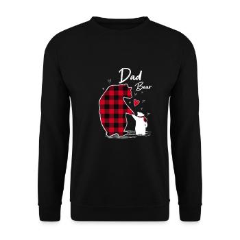 Dad Bear - Unisex Sweatshirt - black - Front - Alina (178cm) & Michal (187cm)