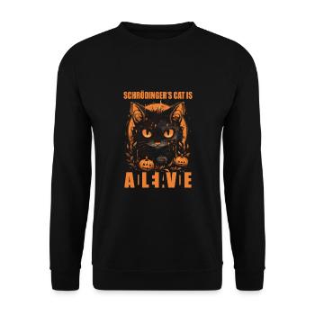 Schrödinger's Cat Is Dead and Alive - Unisex Pullover - Schwarz - Vorne - Alina (178cm) & Michal (187cm)