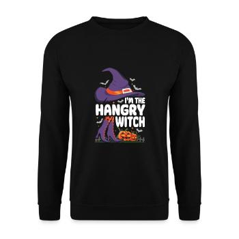 I'm the Hangry Witch - Unisex Pullover - Schwarz - Vorne - Alina (178cm) & Michal (187cm)