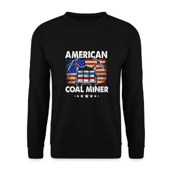 American Coal Miner - Unisex Pullover - Schwarz - Vorne - Alina (178cm) & Michal (187cm)