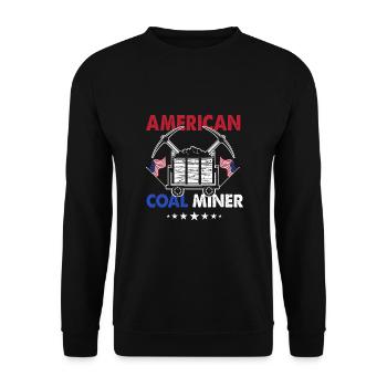 American Coal Miner - Unisex Pullover - Schwarz - Vorne - Alina (178cm) & Michal (187cm)