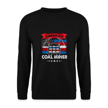 American Coal Miner - Unisex Pullover - Schwarz - Vorne - Alina (178cm) & Michal (187cm)