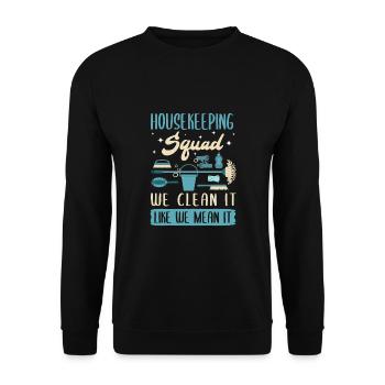 Housekeeping Squad - Unisex Sweatshirt - black - Front - Alina (178cm) & Michal (187cm)