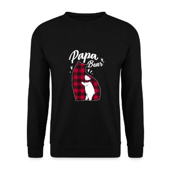 Papa Bear - Unisex Pullover - Schwarz - Vorne - Alina (178cm) & Michal (187cm)