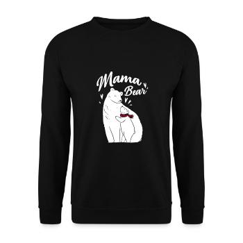 Mama Bear - Unisex Pullover - Schwarz - Vorne - Alina (178cm) & Michal (187cm)