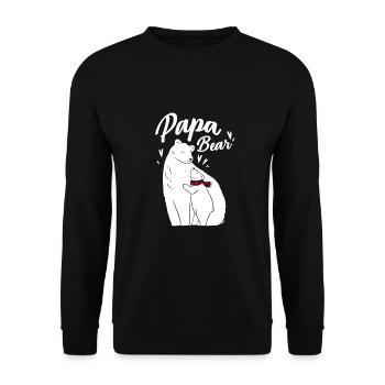 Papa Bear - Unisex Pullover - Schwarz - Vorne - Alina (178cm) & Michal (187cm)
