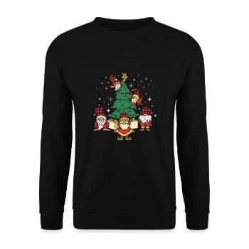 Christmas Gnomes - Unisex Sweatshirt - black - Front - Alina (178cm) & Michal (187cm)