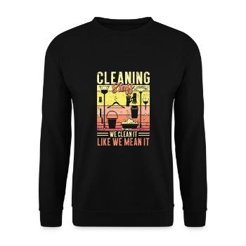 Cleaning Staff - Unisex Sweatshirt - black - Front - Alina (178cm) & Michal (187cm)