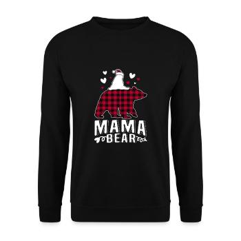 Mama Bear - Unisex Pullover - Schwarz - Vorne - Alina (178cm) & Michal (187cm)