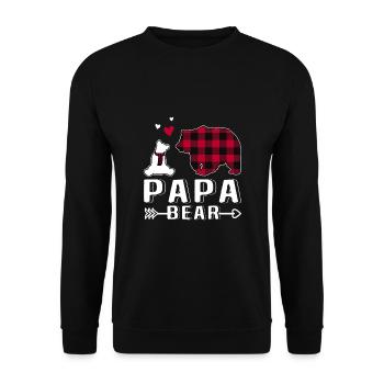 Papa Bear - Unisex Pullover - Schwarz - Vorne - Alina (178cm) & Michal (187cm)