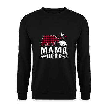 Mama Bear - Unisex Pullover - Schwarz - Vorne - Alina (178cm) & Michal (187cm)