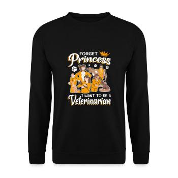 Oubliez la princesse, je veux être vétérinaire - Sweat-shirt Unisexe - noir - Devant - Alina (178cm) & Michal (187cm)