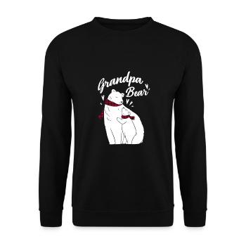 Grandpa Bear - Unisex Pullover - Schwarz - Vorne - Alina (178cm) & Michal (187cm)