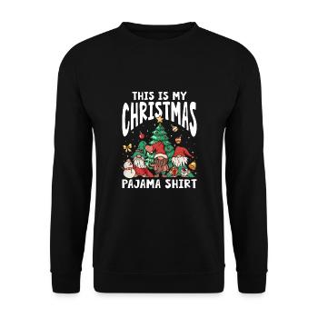 C’est ma chemise de pyjama de Noël - Sweat-shirt Unisexe - noir - Devant - Alina (178cm) & Michal (187cm)