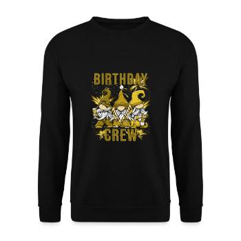 Birthday Crew - Unisex Pullover - Schwarz - Vorne - Alina (178cm) & Michal (187cm)