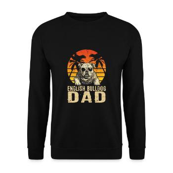 English Bulldog Dad - Unisex Sweatshirt - black - Front - Alina (178cm) & Michal (187cm)