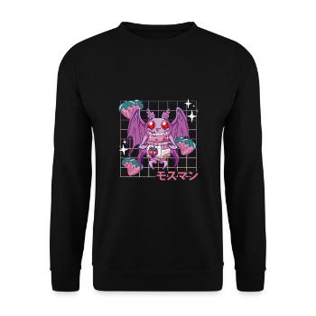 Mothman Strawberry Milk Shake - Unisex Sweatshirt - black - Front - Alina (178cm) & Michal (187cm)