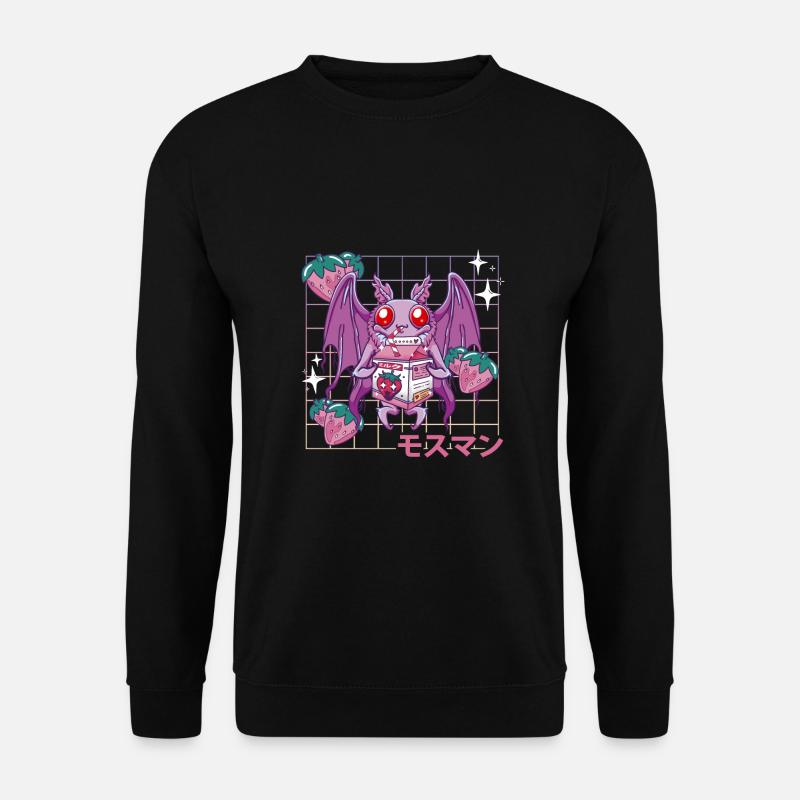 Mothman Strawberry Milk Shake - Unisex Pullover - Schwarz