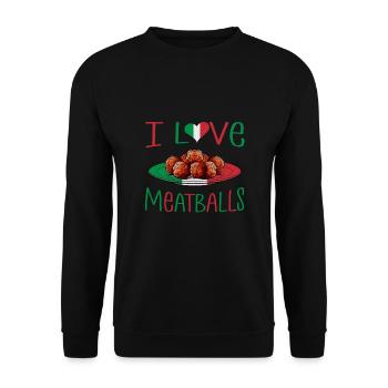 J’adore les boulettes de viande - Sweat-shirt Unisexe - noir - Devant - Alina (178cm) & Michal (187cm)